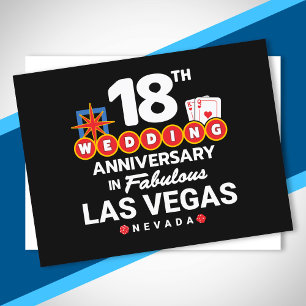 18th Wedding Anniversary Las Vegas Trip Postkarte