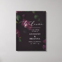 18x24" Moody Lila Bloom Grunge Wedding Willkommen