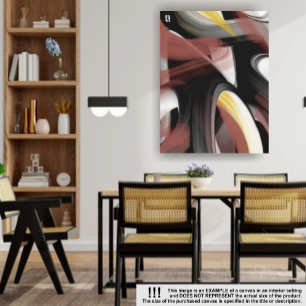 18x24" Trend Abstrakt Art Schwarz-weiß Powdery Leinwanddruck