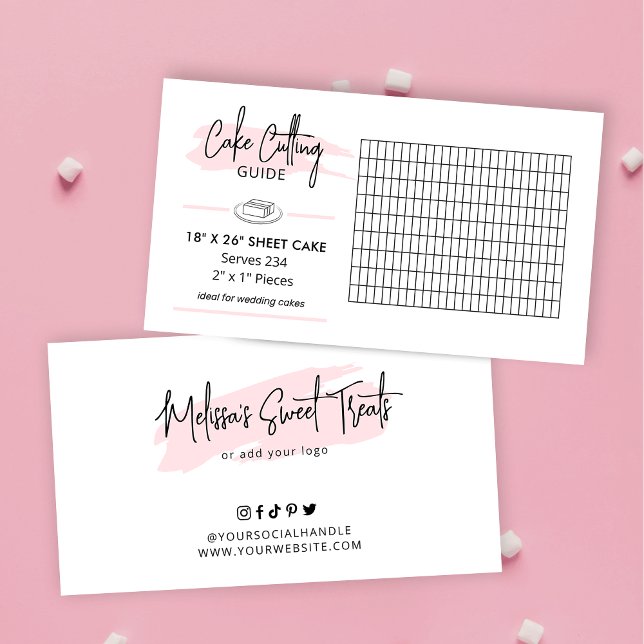 18x26 Blatt Cake Cutting Instructions 2x1 Servings Begleitkarte (18 x 26 inch rectangle wedding cake cutting guide)