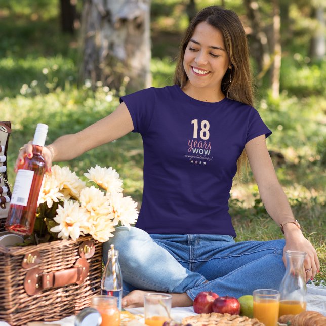 18Years Wow Gratulationen T-Shirt (Von Creator hochgeladen)