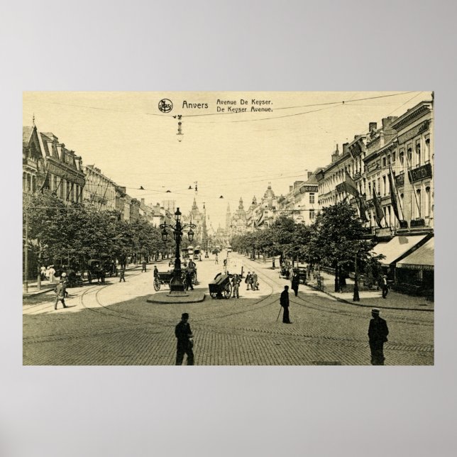 1900 Antwerpen De Keyser Avenue Antwerp Anvers Poster (Vorne)