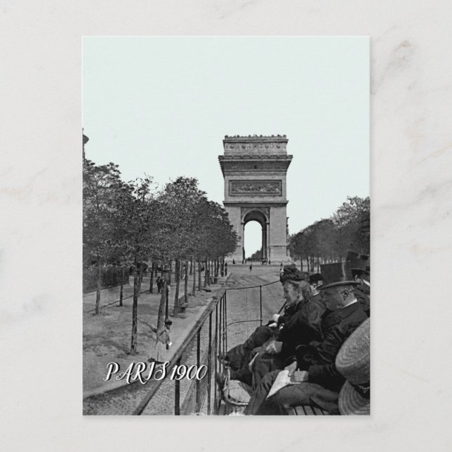 1900 arc de triomphe paris Paris Bus Ride People Postkarte (Vorderseite)