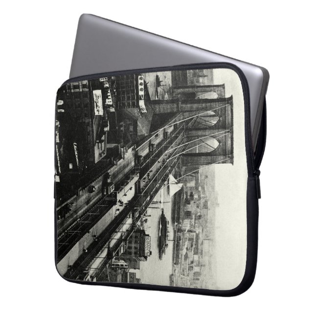 1900 Brooklyn Bridge Laptopschutzhülle (Vorderseite Links)