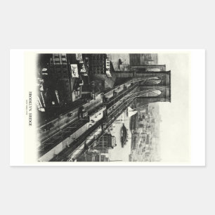 1900 Brooklyn Bridge Rechteckiger Aufkleber