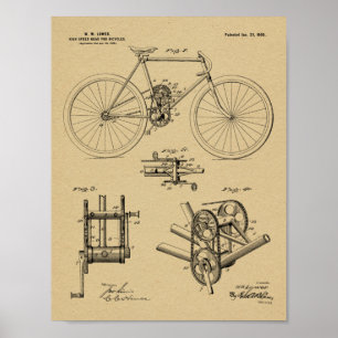 1900 Hochgeschwindigkeits-Fahrraddesign - Patentdr Poster