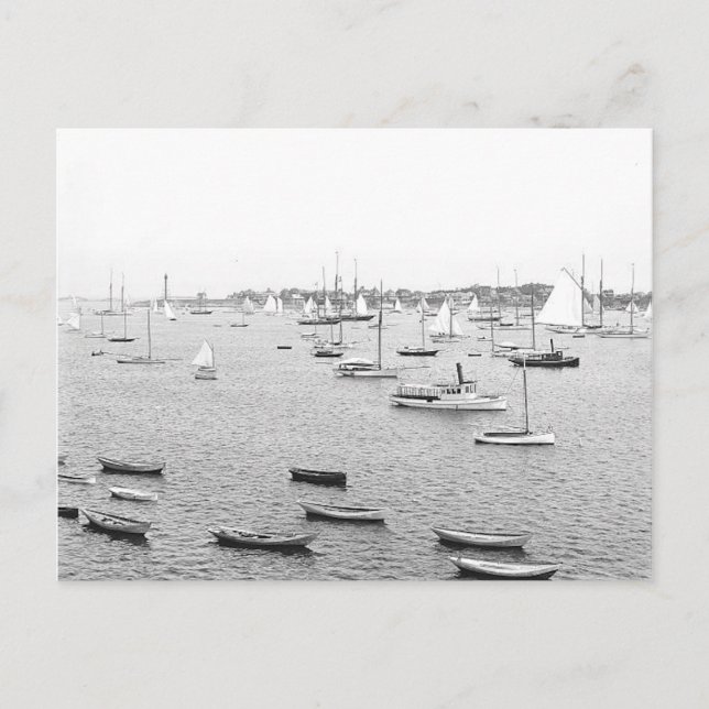 1900 Marblehead Hafen Massachusetts Postkarte (Vorderseite)