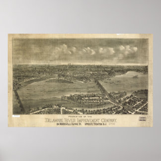 1900 Morrisville, PA Birds Eye Panoramablick Karte Poster