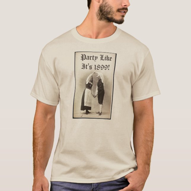 1900 Norweger Bunad Tänzer T-Shirt (Vorderseite)