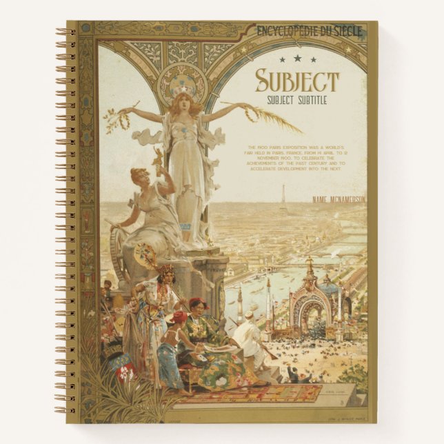 1900 Paris Ausstellung Poster Bullet Journal Notizbuch (Vorderseite)