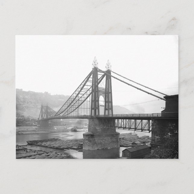 1900 Pointe Bridge Pittsburgh Pa. Postkarte (Vorderseite)