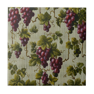 1900 Vintage Trauben Botanisches Design Frucht Fliese
