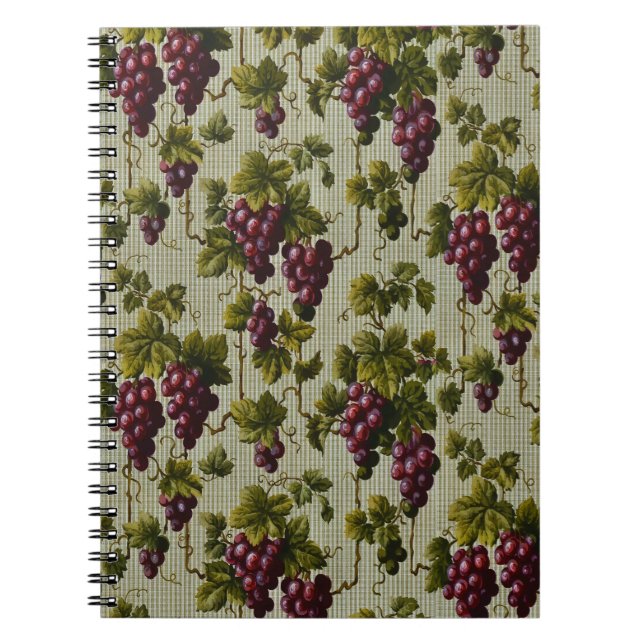 1900 Vintage Trauben Botanisches Design Frucht Notizblock (Vorderseite)