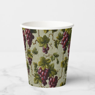 1900 Vintage Trauben Botanisches Design Frucht Pappbecher