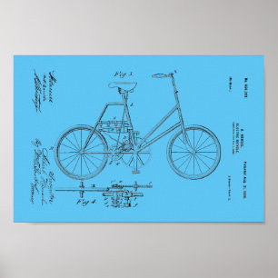 1900 Vintages Elektrofahrrad-Patent Art Print Poster