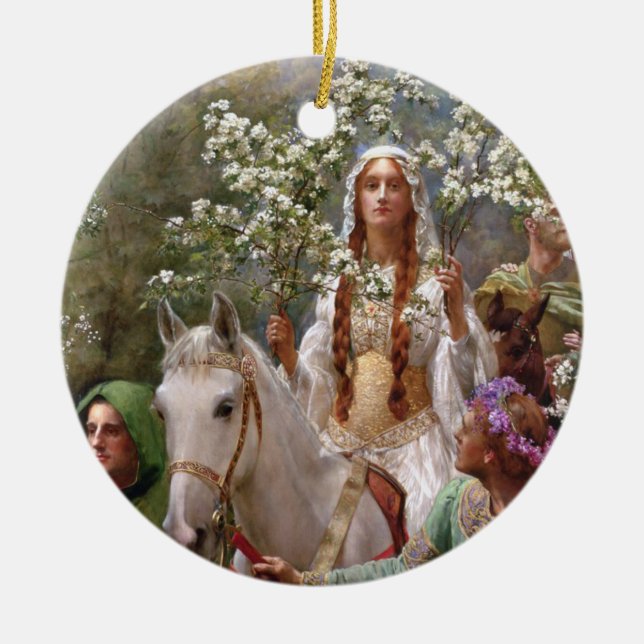 1900 von John Collier, Königin Guineveres Maying Keramik Ornament (Vorne)