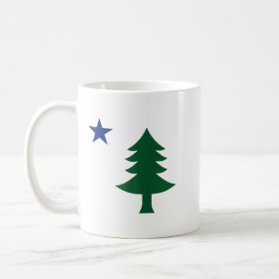 1901 Alte erste Flagge von Maine Pine Tree und Sta Kaffeetasse