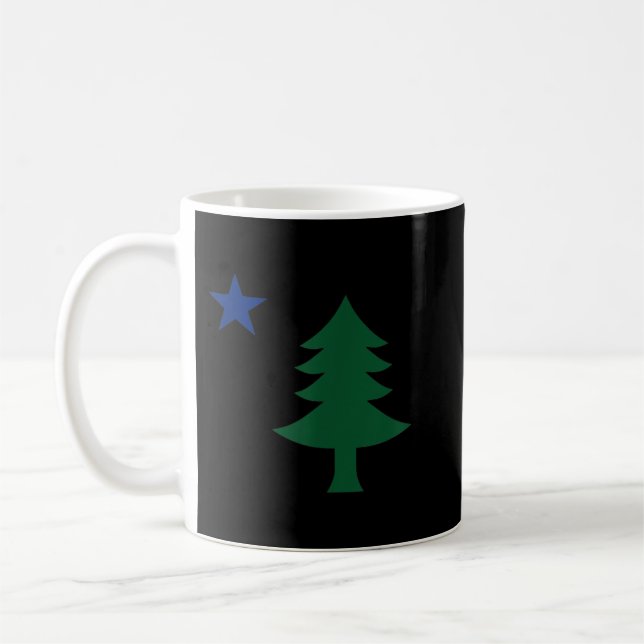 1901 Alte erste Flagge von Maine Pine Tree und Sta Kaffeetasse (Links)
