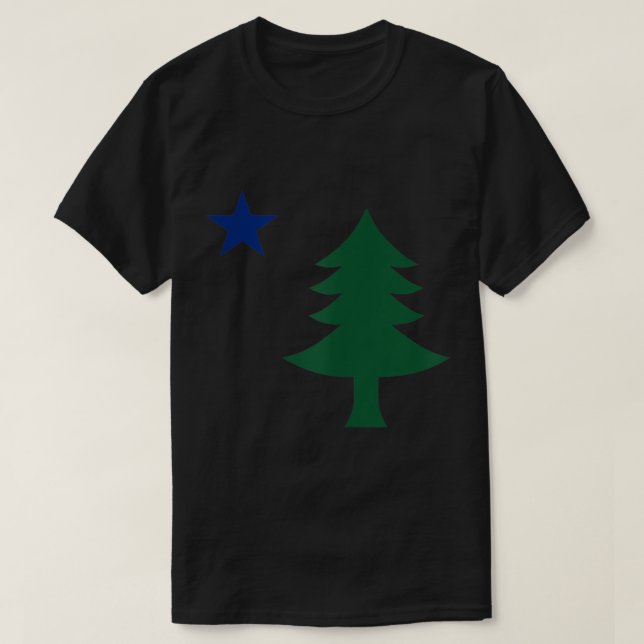 1901 Alte erste Flagge von Maine Pine Tree und Sta T-Shirt (Design vorne)