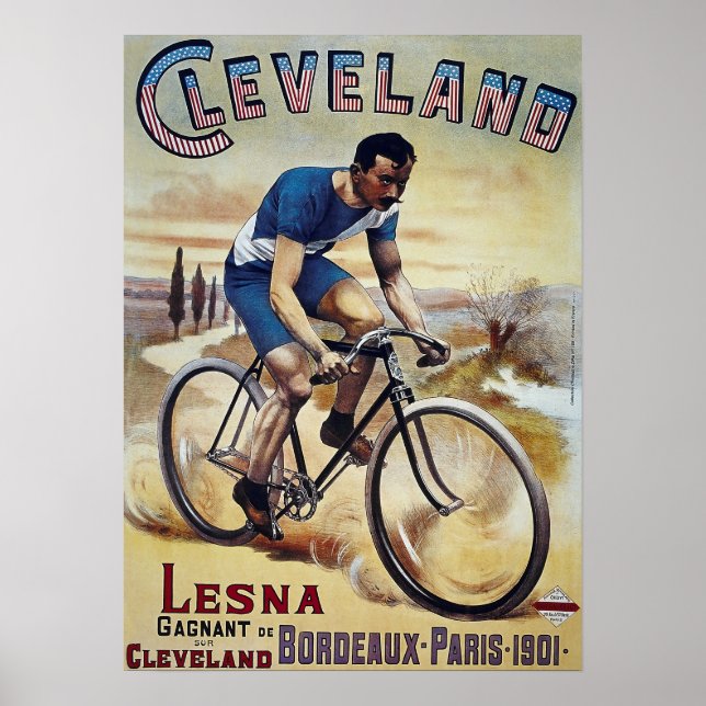 1901 FAHRRAD BORDEAUX NACH PARIS POSTER (Vorne)
