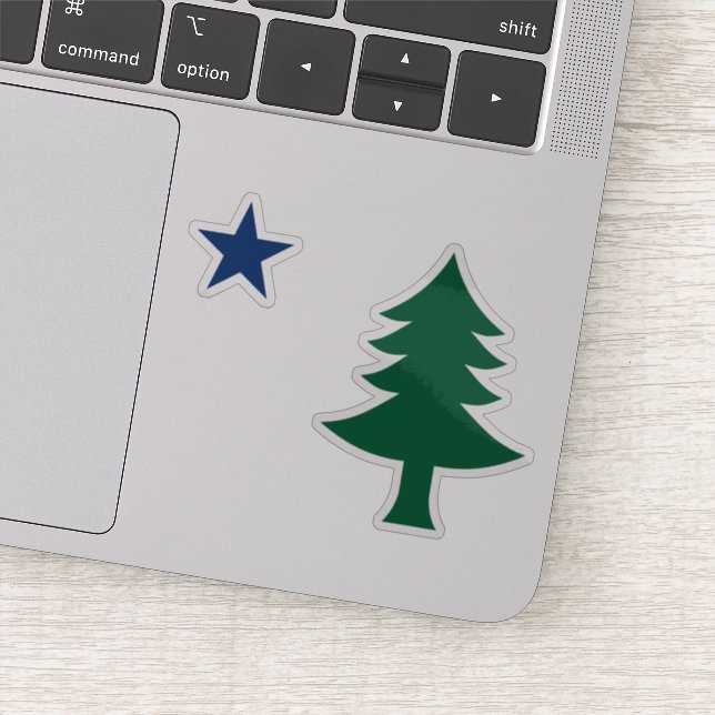 1901 Maine Flag Clear Sticker Set (Detail)