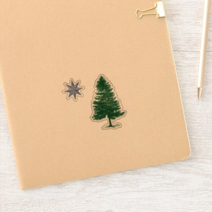 1901 Maine Flag Clear Sticker Set - Vintag Style