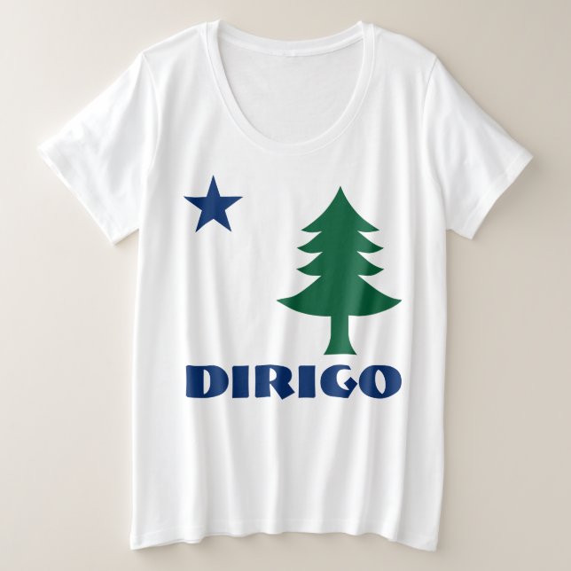 1901 Maine Flag Curvy T - Shirt - Dirigo Edition (Design vorne)