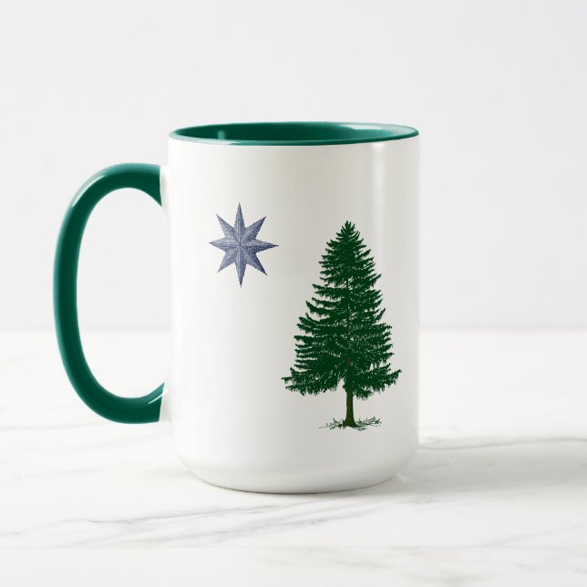 1901 Maine Flag - Vintager Stil Tasse (Links)