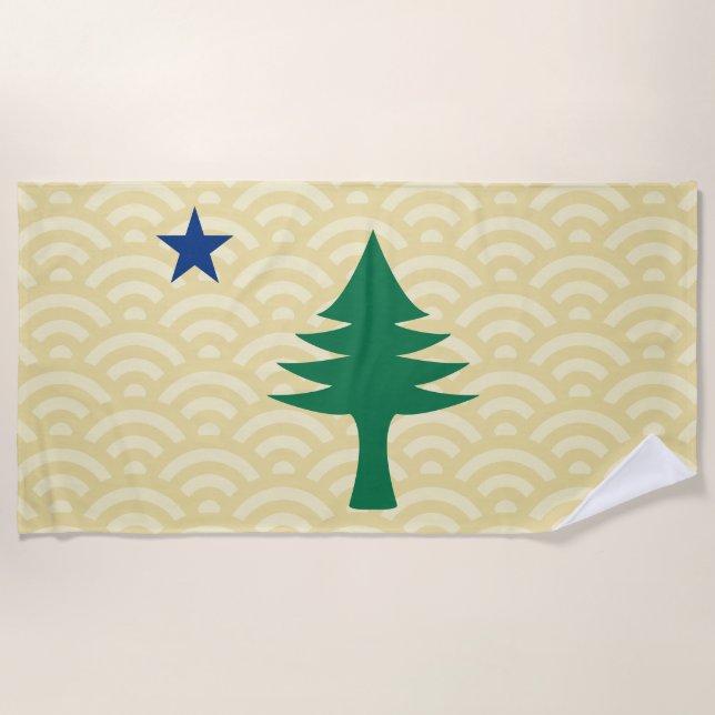 1901 Maine Flag - Wavy Style Strandtuch (Vorderseite)