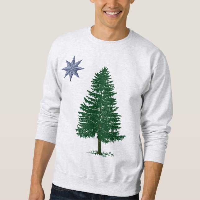 1901 Maine-Flagge - Vintage Art Sweatshirt (Vorderseite)