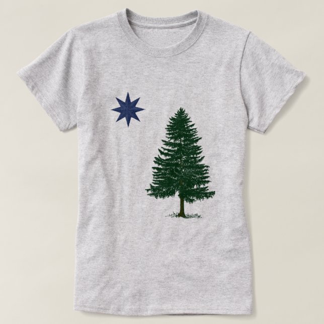 1901 Maine-Flagge - Vintage Art T-Shirt (Design vorne)