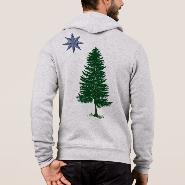 1901 Maine-Flagge - Vintager Art-ZipHoodie Hoodie (Rückseite)