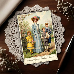 1901 Vintage Outdoor Mode Postkarte