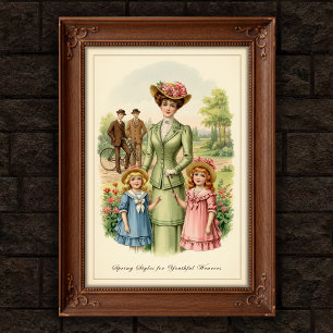 1901 Vintage Outdoor Mode Wandposter Poster