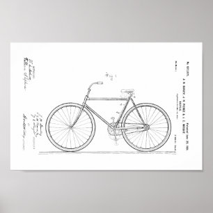 1901 Vintages Fahrradpatent Art Print Poster