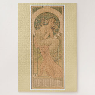 1902 Art Nouveau Calendar by Alphonse Mucha Puzzle