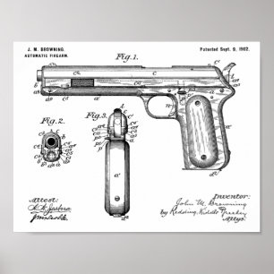 1902 die Gewehr-Patent-Kunst brünierend, die Druck Poster