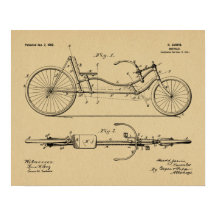 1902 Fahrradfahrer Design Patent Art Print