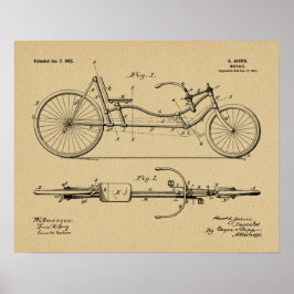 1902 Fahrradfahrer Design Patent Art Print Poster