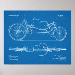 1902 Fahrradfahrer Design Patent Art Print Poster