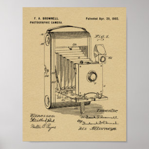 1902 Faltkamera Patent Art Zeichnend Druck Poster