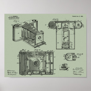 1902 Faltkamera Patent Art Zeichnend Druck Poster