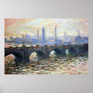 1902 Monet Die Waterloo-Brücke anagoria Vintage Poster