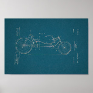 1902 Vintages Fahrrad Patent Blueprint Art Print Poster