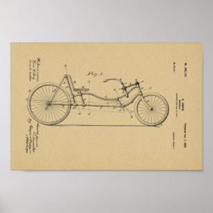 1902 Vintages Fahrradpatent Art Print Poster