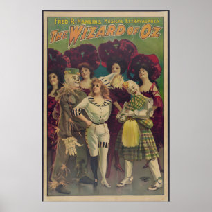 1903 Der Zauberer von Oz Vintage Style Musical Poster
