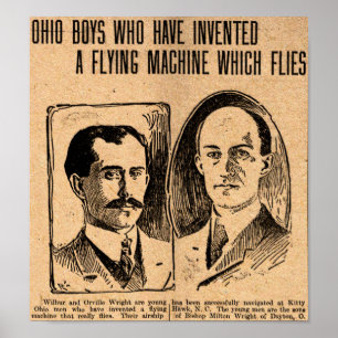 1903 Wright Brothers Replik Zeitungspapster Poster