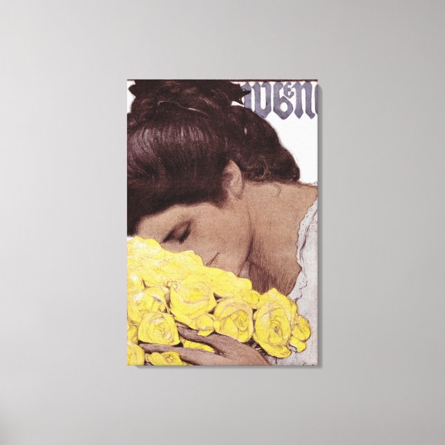 1904 ART NOUVEAU YELLOW ROSES COVERART LEINWAND (Vorderseite)