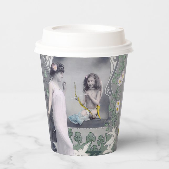 1904 Jugendstil Valentine Pappbecher (Vorderseite)