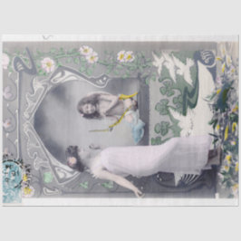 1904 Jugendstil Valentine Seidenpapier